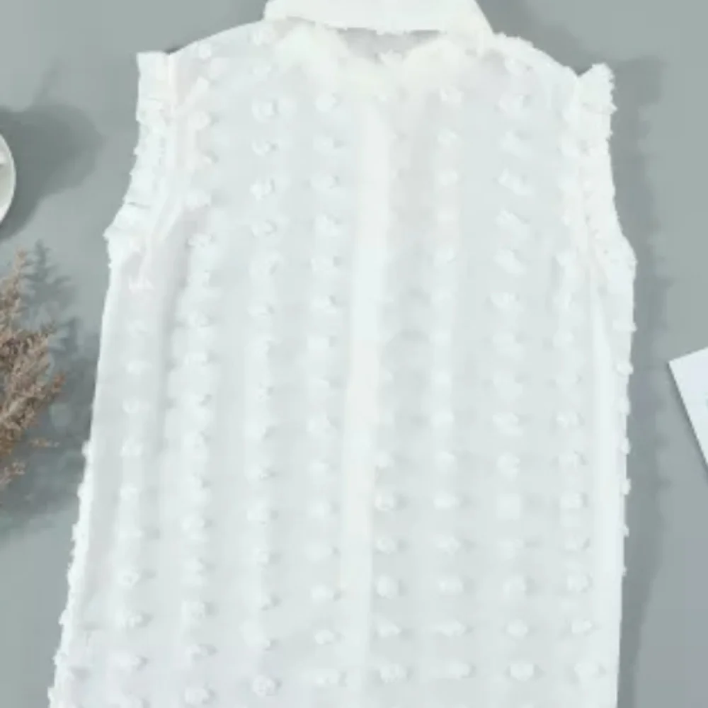 New Boutique Button Ruffle Dot Tank - Picture 12 of 16